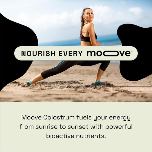 MOOVE 1,000mg, Immune 60ct Bovine Colostrum Capsules Grass-Fed Dutch Cows, & Gut Support, Natural Protein, Superfood