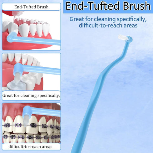 Tangseajiao 4 Pcs Multicolor Lightweight Orthodontic Toothbrush, Orthodontic Toothbrush with Small Head, Ultra Soft Gum