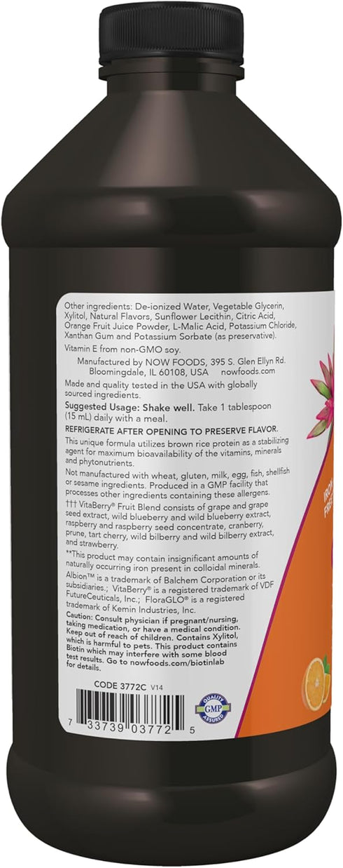 NOW Foods Liquid Multi Supplements, Tropical Orange Flavor, Fast Absorption, 16-Ounce