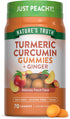 Nature's Truth Turmeric and Ginger Gummies | 70 Count | Vegan, Non-GMO, Gluten Free, Peach Flavor Supplement