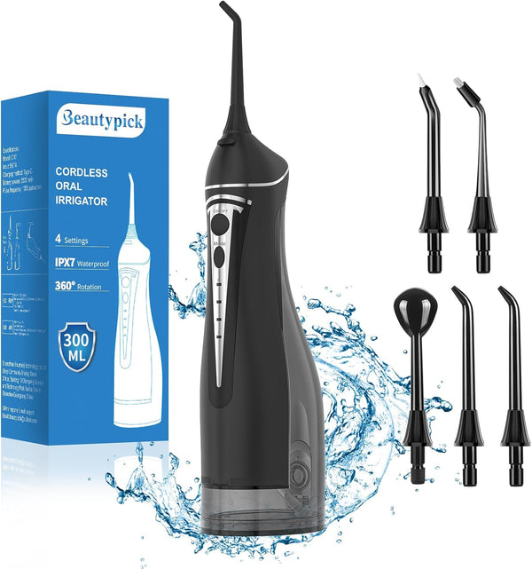 Beautypick Water Dental Flosser for Teeth - Portable Oral Irrigator with 4 Modes, Rechargeable, IPX7 Waterproof, 5