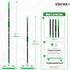 Xinran+ 3-in-1 Floor Scrub Brush with Long Handle, Scrape Scrubber Brush with Squeegee Stiff Bristle Deck Brush