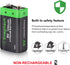9V Lithium Battery - 9 Volt Lithium Battery 1200mAh for Smoke Detector, Fire Alarm, 4 Pack