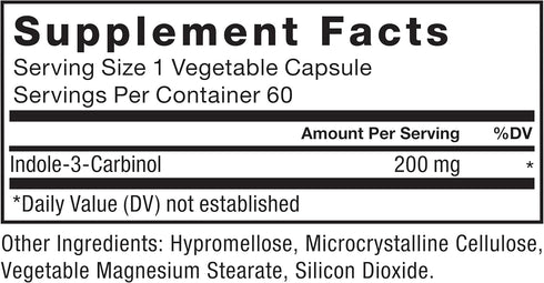 FORCE FACTOR Indole 3 Carbinol 200mg Detox and Antioxidant Supplement, Vegan, 60 Capsules
