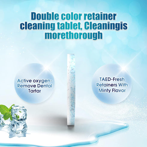Y-Kelin 36 PCS Retainer Cleaner Tablets, Mouth Guard Cleaning Tablets to Remove Stains in 3 Minutes (Mint)