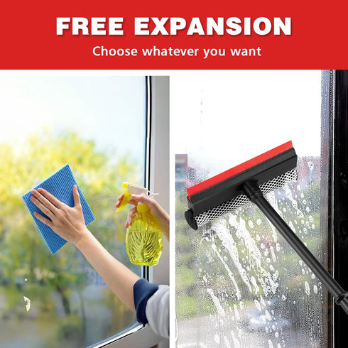 Neeklinny 8.1" 2 1 16" Professional in Window Squeegee with Long Handle,Car Squeegee for Gas