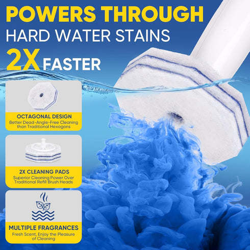 HHXI 90Ct Aromative Toilet Brush Refills, Toilet Bowl Cleaner Refills, Double-Layer Cleaning Pads Added, Disposable