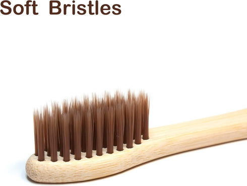 Virgin Forest Bamboo Toothbrush, 10 Count, Soft Bristle for Adults, Eco-Friendly Natural Wooden Toothbrushes