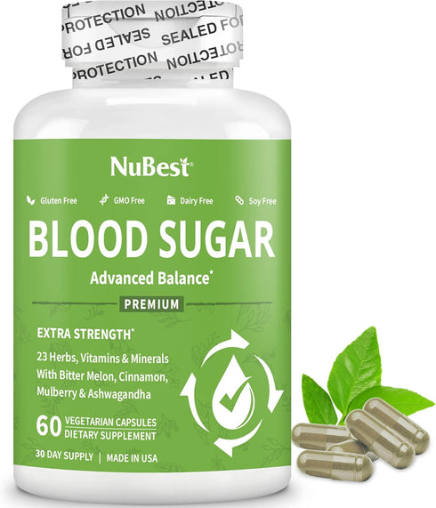 NuBest Blood Sugar - Advanced Formula with Bitter Melon, Ashwagandha, and More - Pack 1