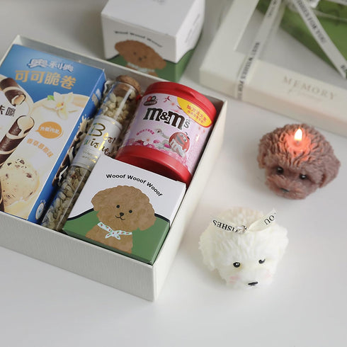 T-shin Candle,100G Teddy Dog Shaped Scented Cute Puppy Animal Aroma Soy Wax Decorative Novelty Candle for Table Photo