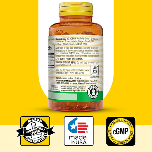 MASON NATURAL Vitamin D3 125 mcg (5000 IU) - Supports Overall Health, Strengthens Bones, 50 Softgels (Pack of 3)