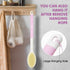 Anti-Slip Body Scrubber for Shower - Long Handle Exfoliating Back Brush with Stiff and Soft Bristles (Pink)