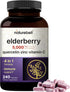 NatureBell Sambucus Elderberry Capsules - 5000mg with Quercetin, Vitamin C and Zinc, 240 Count Immune Support