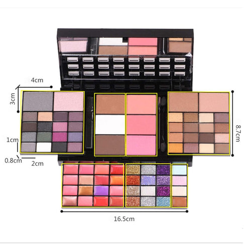 Makeup Kit for Women, Full Kit with 36 Eyeshadows, 16 Lip Glosses, 12 Glitter Creams, 74 Colors