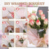20 Sheets Pink Flower Wrapping Paper - Waterproof Floral Bouquet Packaging for DIY Crafts, Wedding Birthday Gift