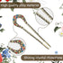 Waydress 5 Pcs Vintage Hair Fork, French Hair Pin for Buns, Metal Chignon Pin with Crystal Rhinestone Double Prong