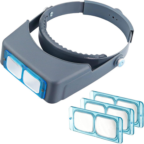 Headband Magnifier Double Lens Head-Mounted Reading Magnifier Loupe Jewelry Visor Opitcal Glass
