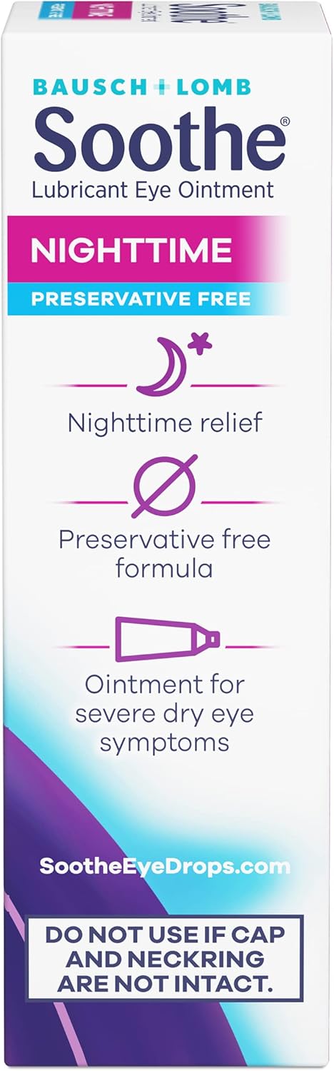 Soothe 0.12 (Pack 1) Bausch + Lomb Lubricant Nighttime Dry Eye Ointment, Ounce