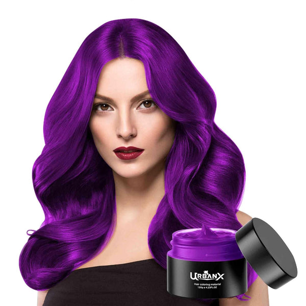 UrbanX Unisex Washable Hair Coloring Wax, Temporary Pomade Dye for Natural Hairstyle, Party Cosplay (Purple)