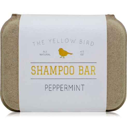 The Yellow Bird Peppermint Shampoo Bar Soap, Sulfate Free, Natural and Organic Ingredients, Anti Dandruff
