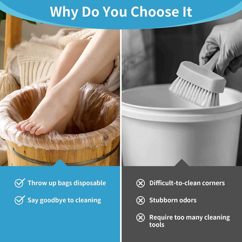 RAQEHO 100PCS Pedicure Liners Disposable - Plastic Footsie Footbath Foot Soak Bath Spa Pedicure Bowl Liners Disposable