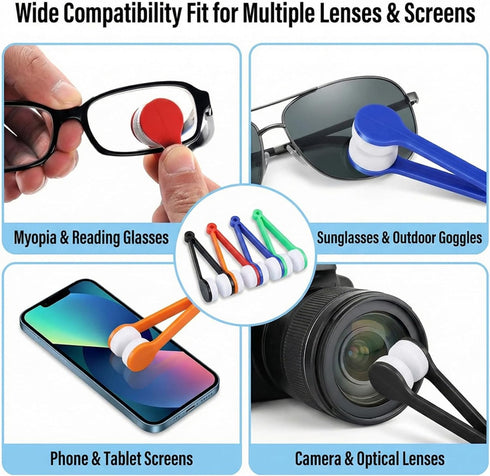 Happyupcity 5 Sun Glasses Eyeglass Microfiber Mini Eyeglasses Cleaner Spectacles Cleaner Soft Brush Cleaning Tool