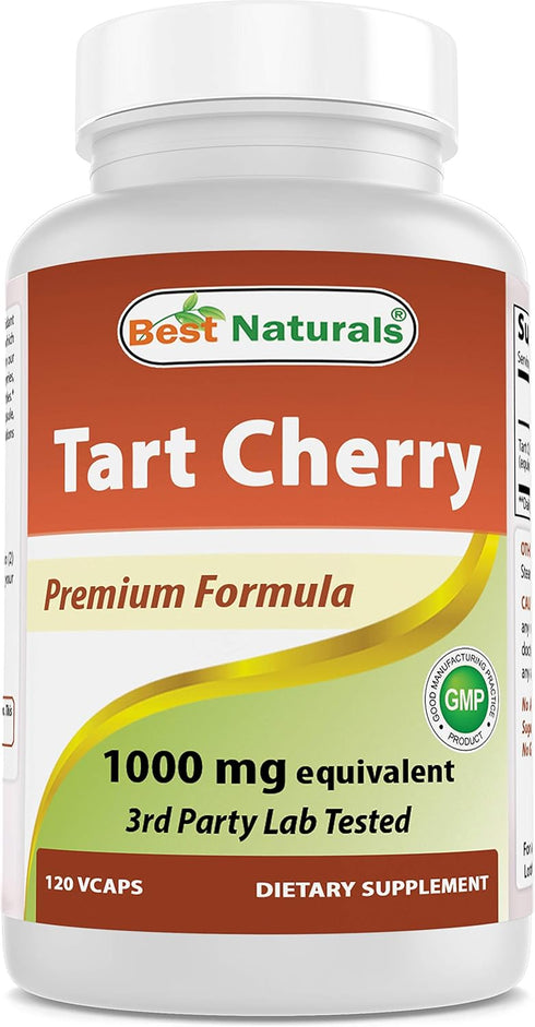 Best Naturals Tart Cherry Extract 1000 mg - 120 Count Veggie Capsules for Healthy Uric Acid & Joint Function