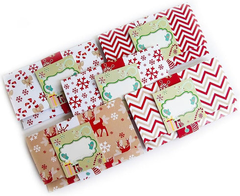 Set 10 Adore By Nat Classic Christmas Holiday Gift Card or Money Holders - Premium Check Cash Envelopes