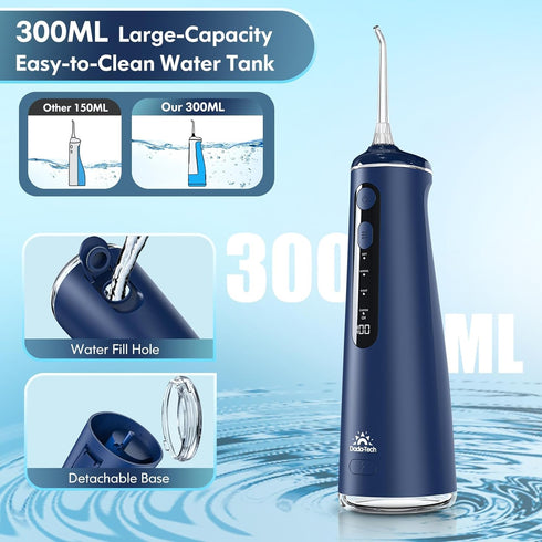 Water Flosser for Teeth - Cordless Oral Irrigator with 8 DIY Modes, 300ml Tank, Rechargeable