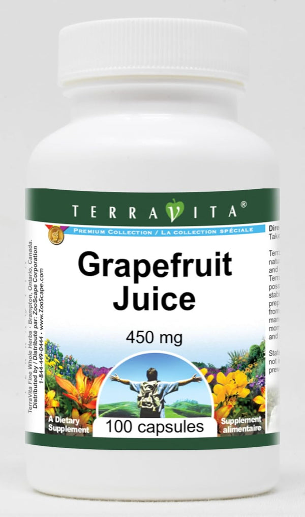 Terravita Grapefruit Juice - 450 mg (100 Capsules, ZIN: 521734)
