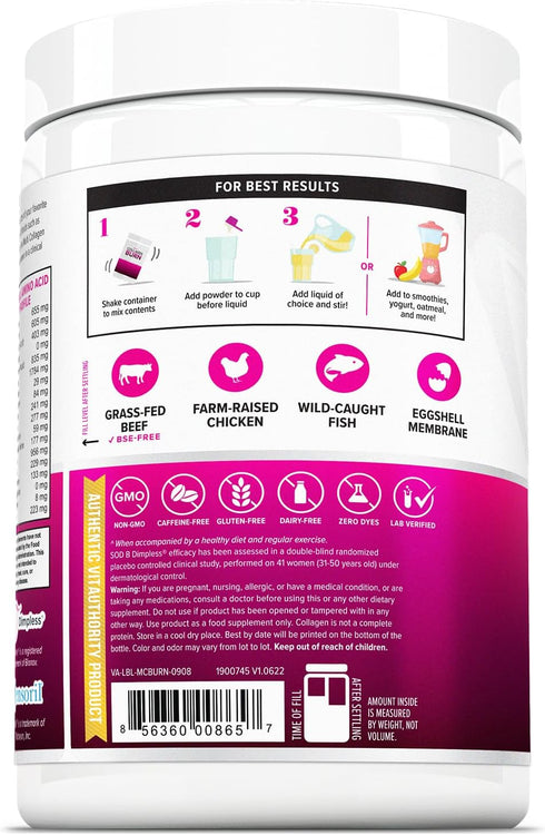 Hydrolyzed Collagen Powder for Weight Loss - Ultimate Beauty Complex Multi Collagen Peptides for Fat Burning Support