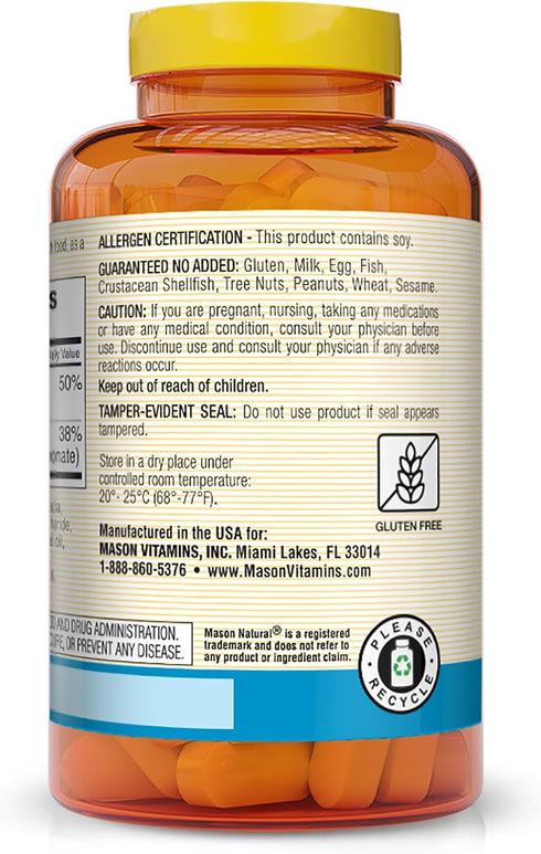 MASON NATURAL Calcium 500 mg (Oyster Shell) with Vitamin D3, 250 Tablets, Supports Healthy Bones and Overall Health,