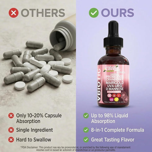 Horsetail Clean Nutraceuticals VBiotic Vaginal Probiotic for Women Liquid Drops | Cranberry Uva Ursi D-Mannose