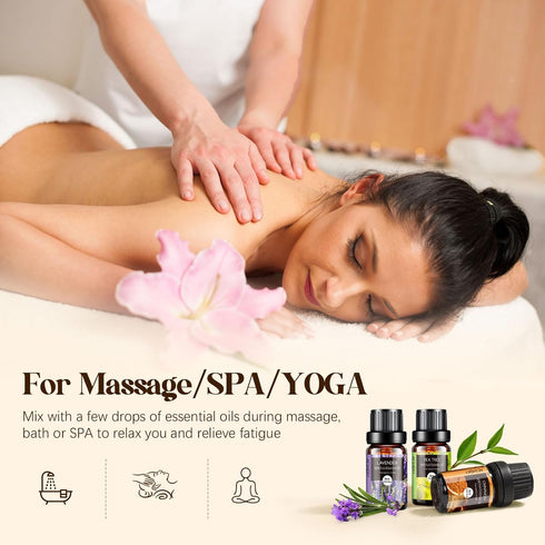 Set, 20 10ML Natural Essential Oils Gift x Essential Oil for Diffuser, Humidifiers, Skin Care, Massage, Fragrance Oil