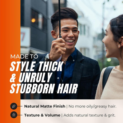 Kami Hair Styling Powder for Men - Strong Hold, Natural Matte Finish, Texturizing Hair Powder for Thick Hair Styling