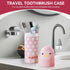 Travel Toothbrush Case, Cute Portable Toothbrush Holder with Cover for Camping, Home, School, Business (Pink)