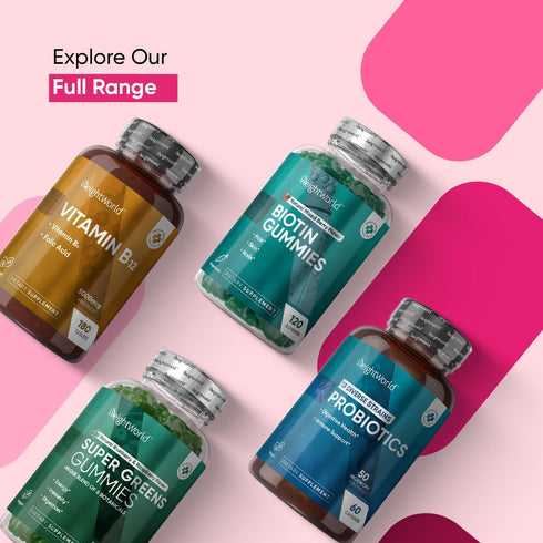 Gummies D3, B6, B12 50+ Gummies 120 WeightWorld Adult Multivitamin for Women & Men of All Age - Halal-Suitable with Key