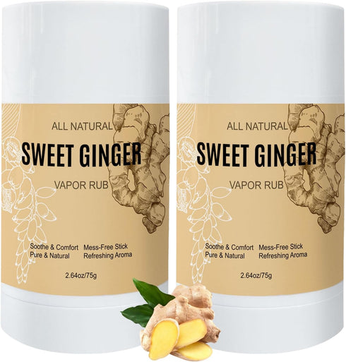 TOGOLIUN Sweet Ginger Vapor Rub Stick All-Natural Herbal Balm with Ginger & Peppermint,