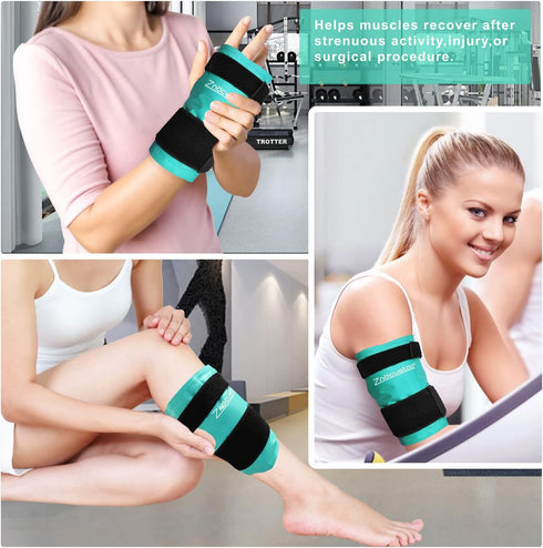 Wrist Hand Ice Pack Wrap 2 Pack – Reusable Gel Hot & Cold Therapy for Wrist, Elbow, Hand Pain Relief from Carpal Tunnel