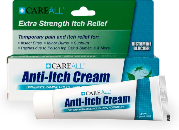 CareAll Anti-Itch Cream 1.25oz - Histamine Blocking Topical Analgesic & Skin Protectant for Itch Relief