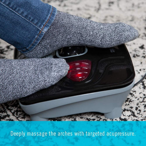 Homedics Heated Vibration Foot Massager Machine, Soothing Heat with Multi-Point Sensations & Toe-Touch Control