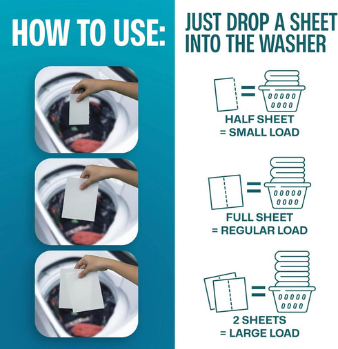 Eco Friendly Laundry Detergent Sheets, 100 sheets (200 loads) - Plant-Based Free and Clear Strips