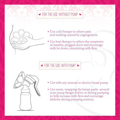 Packs Pack 2 2 Ninja Mama Breastfeeding Ice and Heat Therapy for Nursing and Pumping Moms. of with Super Soft Washable
