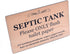 Stylish Wood Effect Septic Tank Adhesive Sign for Bathroom, Toilet, W.C, Septic System
