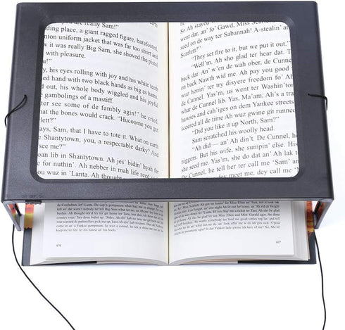 Hands-Free Magnifying Glass, Large 3X Rectangular LED Lighted Magnifier, Portable for Elder