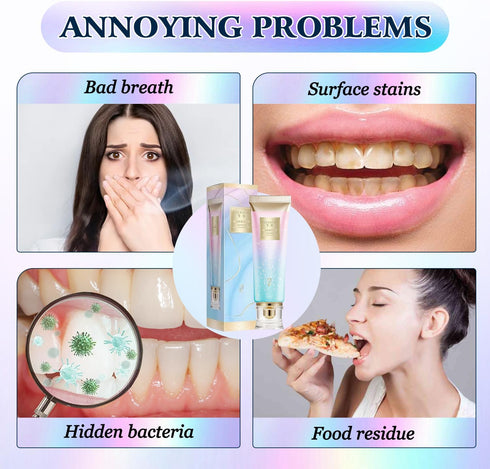 2Pcs Niacinamide Whitening Toothpaste, Fresh Breath Nicotinamide Dazzle White Toothpaste, Remove Tooth Stains