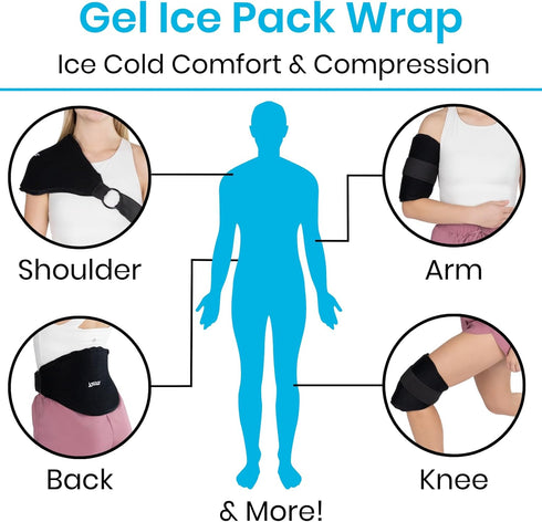 Arctic FIex Ice Pack for Back - Reusable Hot & Cold Gel Wrap for Injury Pain Relief - Cooling Therapy for Lower Lumbar, Sciatica & Stiffness - Flexible Pad w/Compression for Tailbone & Pelvic Support