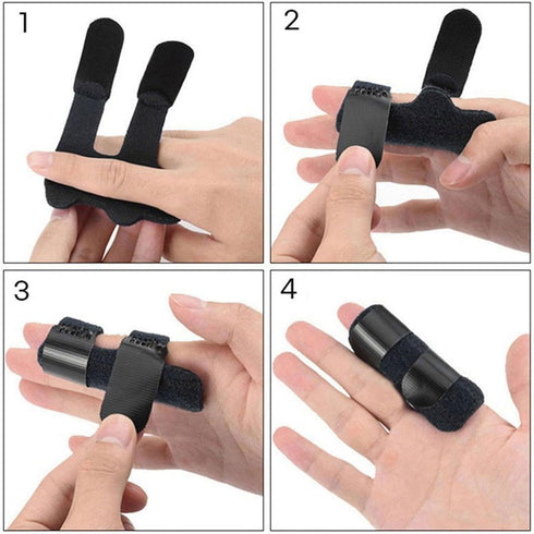 Finger Splints, 2-Pack Adjustable Support Brace for Arthritis and Injury, Universal Fit for Fingers (Blue)