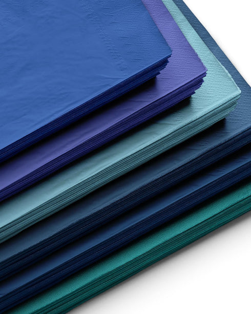 qiqee Blue Paper Napkins 13 * 16inch, 120 Count Disposable Guest Paper Hand Towels for Wedding, Dinner, Birthday Party