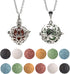 2PCS Aromatherapy Essential Oil Diffuser Necklace, Love Heart and Hollow Ball Locket Pendant for Women